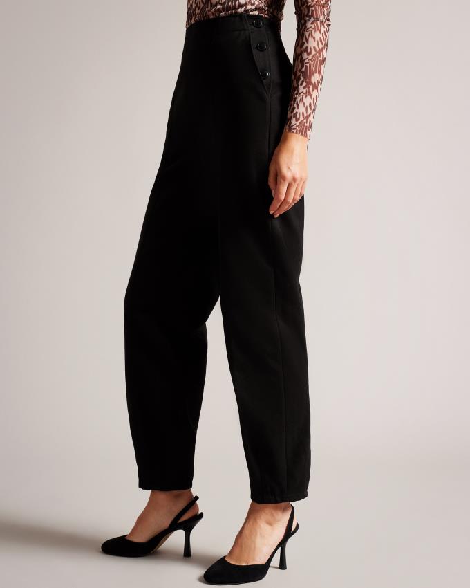 Pantalon Ted Baker Barrel With Pin Tuck Detail Noir Femme | EJO-46967958